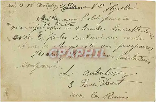 Entier Postal 10c Sage Aix les Bains 1899 pour Hyvelin Rue Michel Lecomte Paris