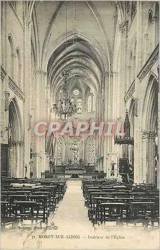 Cartes postales Moret sur Loing Interieur de l'Eglise