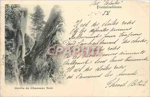 Ansichtskarte AK Fontainebleau Grotte du Chasseur Noir (carte 1900)