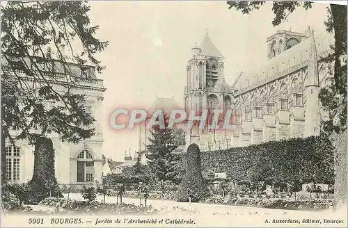 Cartes postales Bourges Jardin de l'Archeveche et Cathedrale