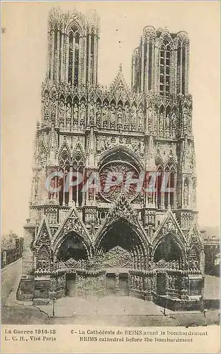 Ansichtskarte AK La Cathedrale de Reims avant le Bombardement