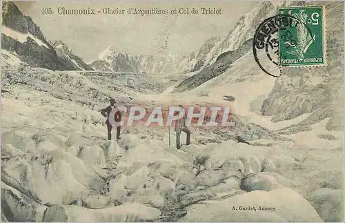 Cartes postales Chamonix Glacier d'Argentieres et Col de Triolet Alpinisme