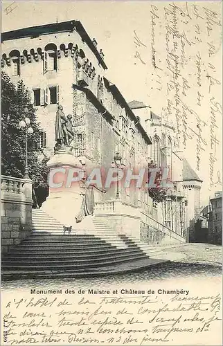 Cartes postales Monument des de Maistre et Chateau de Chambery