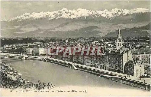 Cartes postales Grenoble Panorama L'Isere et les Alpes