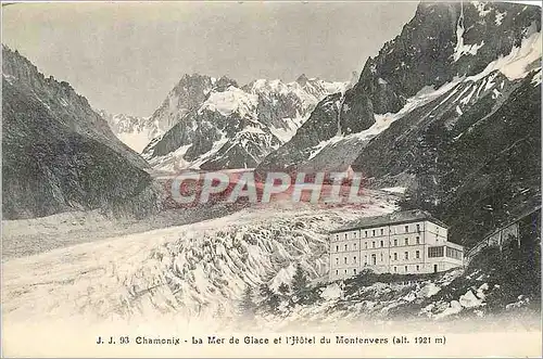 Cartes postales Chamonix La Mer et l'Hotel du Montenvers (alt 1921 m)