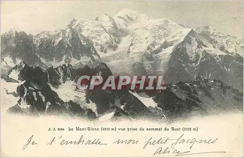 Ansichtskarte AK Le Mont Blanc (4810 m) vue prise du Sommet du Buret (2109 m) (carte 1900)