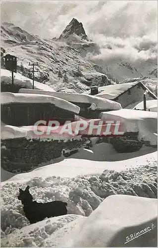 Moderne Karte Tignes 1859m (Savoie) Matin d'Hiver l'Aiguille du Franchet