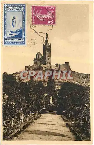 Cartes postales Marseille Basilique N D de la Garde Vignette Protectrice des marins