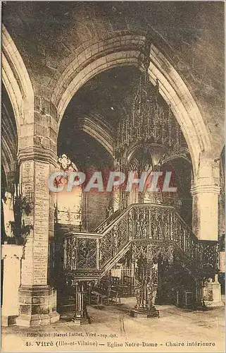 Ansichtskarte AK Vitre (Ille et Vilaine) Eglise Notre Dame Chaire Interieure