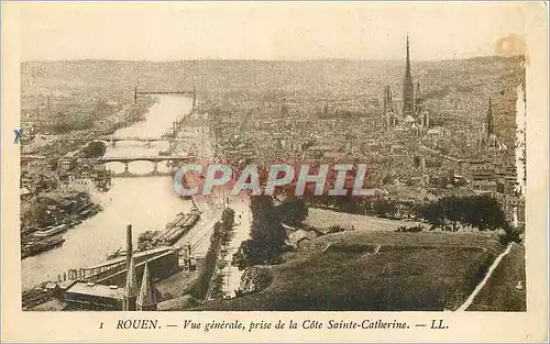 Cartes postales Rouen vue Generale prise de la Cote Sainte Catherine