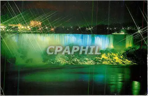 Moderne Karte Niagara Falls Canada a View of the American Falls at Night