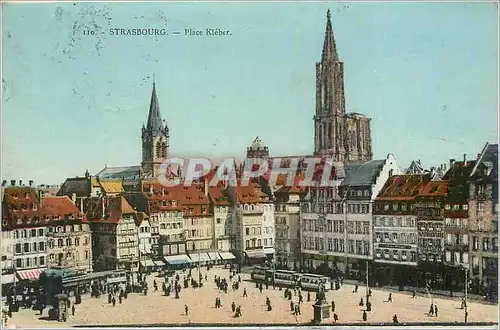 Ansichtskarte AK Strasbourg Place Kleber Tramway