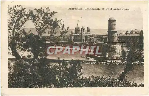 Cartes postales Marseille Cathedrale et Fort Saint Jean