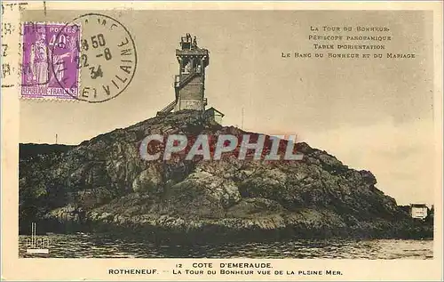 Cartes postales Rotheneuf Cote d'Emeraude La Tour du Bonheur vue de la Pleine Mer