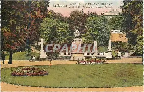 Cartes postales Clermont Ferrand Square et Monument Blaise Pascal