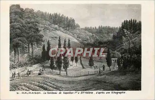 Cartes postales Malmaison Le Tombeau de Napoleon 1er a Ste Helene d'apres une Lithographie
