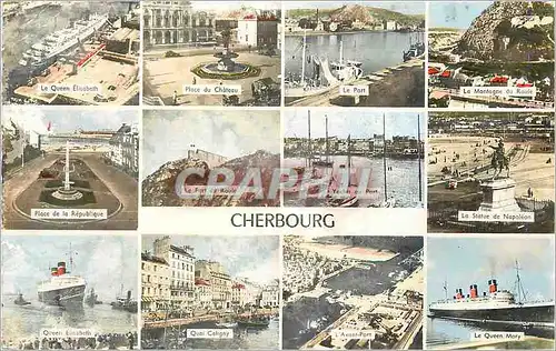 Cartes postales moderne Cherbourg Le Queen Mary