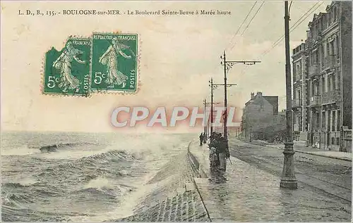 Cartes postales Boulogne sur Mer Le Boulevard Sainte Beuve a Maree Haute