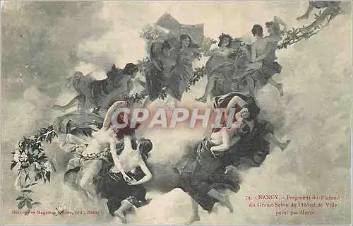 Cartes postales Nancy Fragement du Plafond du Grand Salon de l'Hotel de Ville peint par Morot