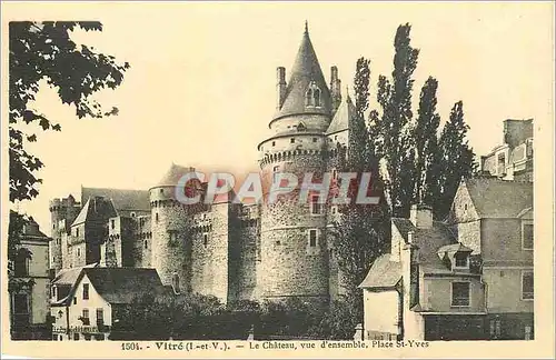 Cartes postales Vitre (I et V) Le Chateau vue d'ensemble Place St Yves
