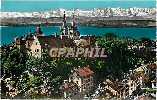 Cartes postales moderne Neuchatel Le Chateau et la Collegiale