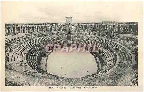 Moderne Karte Arles Interieur des Arenes