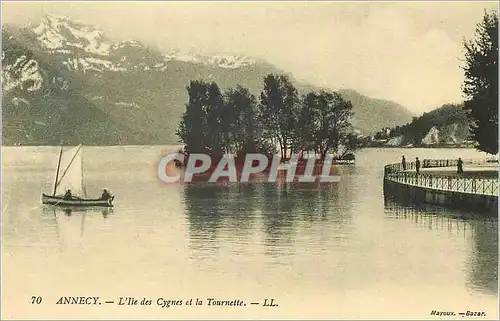 Cartes postales Annecy L'Ile des Cygnes et la Tournette