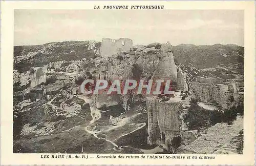 Cartes postales moderne Les Baux (B du R) La Provence Pittoresque Ensemble des ruines de l'Hopital St Blaise et du Chate
