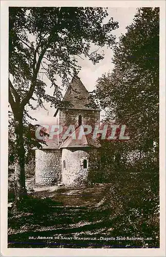 Moderne Karte Abbaye de Saint Wandrille Chapelle Saint Saturain