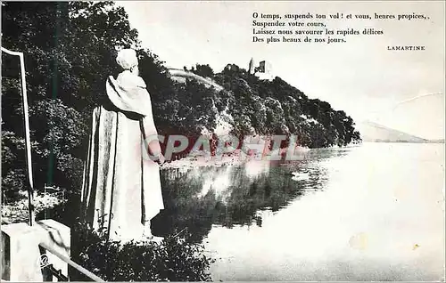 Cartes postales moderne Aix les Bains Lac du Bourget Monument Lamarine Oeuvre du Sculp Marc Valeti Chateau de Chatillon