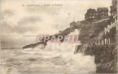 Cartes postales Granville La Mer en Tempete