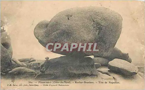 Cartes postales Ploumanach (Cotes du Nord) Rocher Branlant Tete de Napoleon