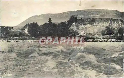 Moderne Karte Sault Brenaz (Ain) Le Sault du Rhone (Emplacement du Futur Barrage