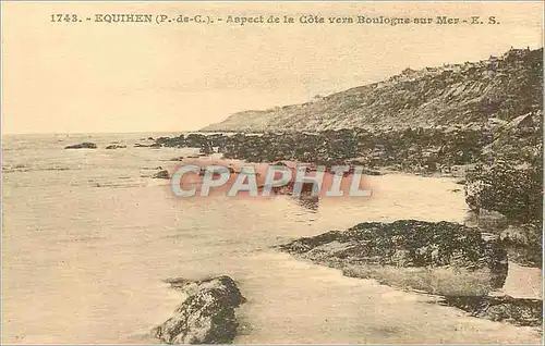 Cartes postales Equihen (P de C) Aspect de la Cote vers Boulogne sur Mer