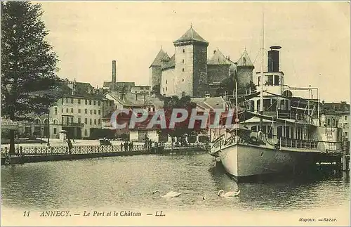 Ansichtskarte AK Annecy Le Port et le Ch�teau Bateau