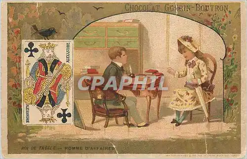 Chromo Roi de Trefle Homme d'Affaires Guerin Boutron Boulevard Poissonniere Paris