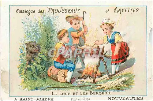 Chromo Le Loup et les Bergers Catalogue de Frousseaux Layettes