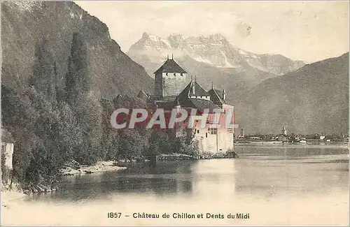 Cartes postales Chateau de Chillon et Dents du Midi