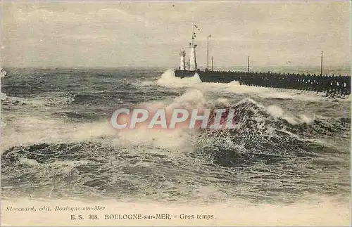 Cartes postales Boulongne sur Mer Gros Temps Phare