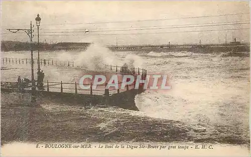 Ansichtskarte AK Boulogne sur Mer Lef Boul de la Digue Ste Beuve par Gros Temps