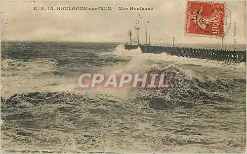 Ansichtskarte AK Boulogne sur Mer Mer Houleuse Phare