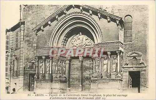 Cartes postales Arles Facade de la Cathedrale Saint Trophime le plus bel Ouvraged'Architecture Romane de Provenc