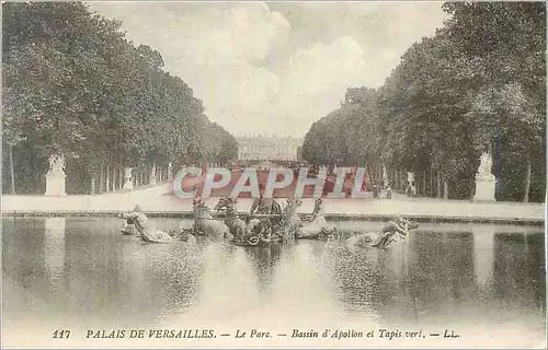 Ansichtskarte AK Palais de Versailles Le Parcs Bassin d'Apollon et Tapis Vert