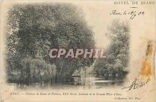 Cartes postales Anet Chateau de Diane de Poitiers XVIe Siecle Enfilade de la Grande Piece d'Eau