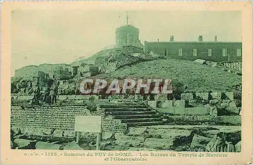 Cartes postales Sommet de Puy de Dome Les Ruines du Temple de Mercure et l'Observatoire