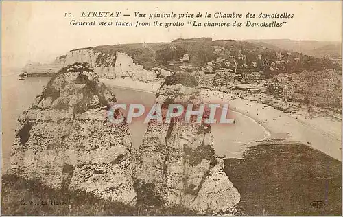 Cartes postales Etretat Vue Generale prise de la Chambre des Demoiselles