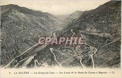 Cartes postales La Malene Les Gorges du Tarn Les Lacets de la Route du Causse a Meyrues
