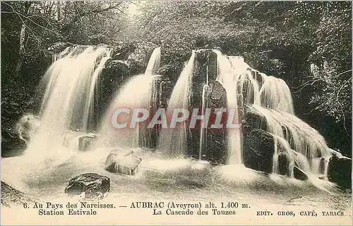 Ansichtskarte AK Aubrac (Aveyron) alt 1400 m La Cascade des Touzes Au Pays des Narcisses Station Estivale