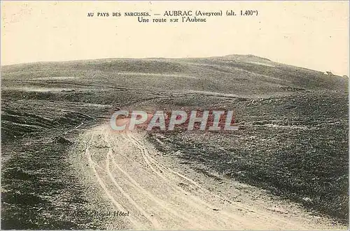 Cartes postales Aubrac (Aveyron) alt 1400 m Au Pays des Narcisses Une Route sur l'Aubrac