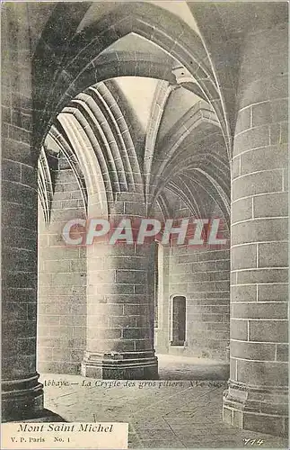 Ansichtskarte AK Abbaye du Mont Saint Michel La Crypte des Gros Piliers